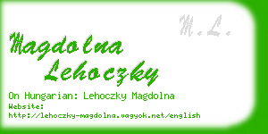 magdolna lehoczky business card